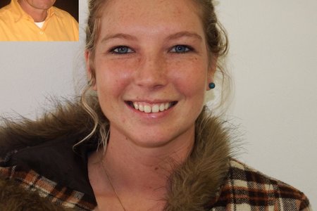 Tanya Kleynhans.  Inlas: Theo Kleynhans, Tanya se pa, wat 5 jaar gelede tragies tydens die neerstort van ‘n 2-sitplek  mikroligte vliegtuig omgekom het
